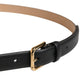 Dolce & Gabbana Black Classic Leather Gold Metal Buckle Belt