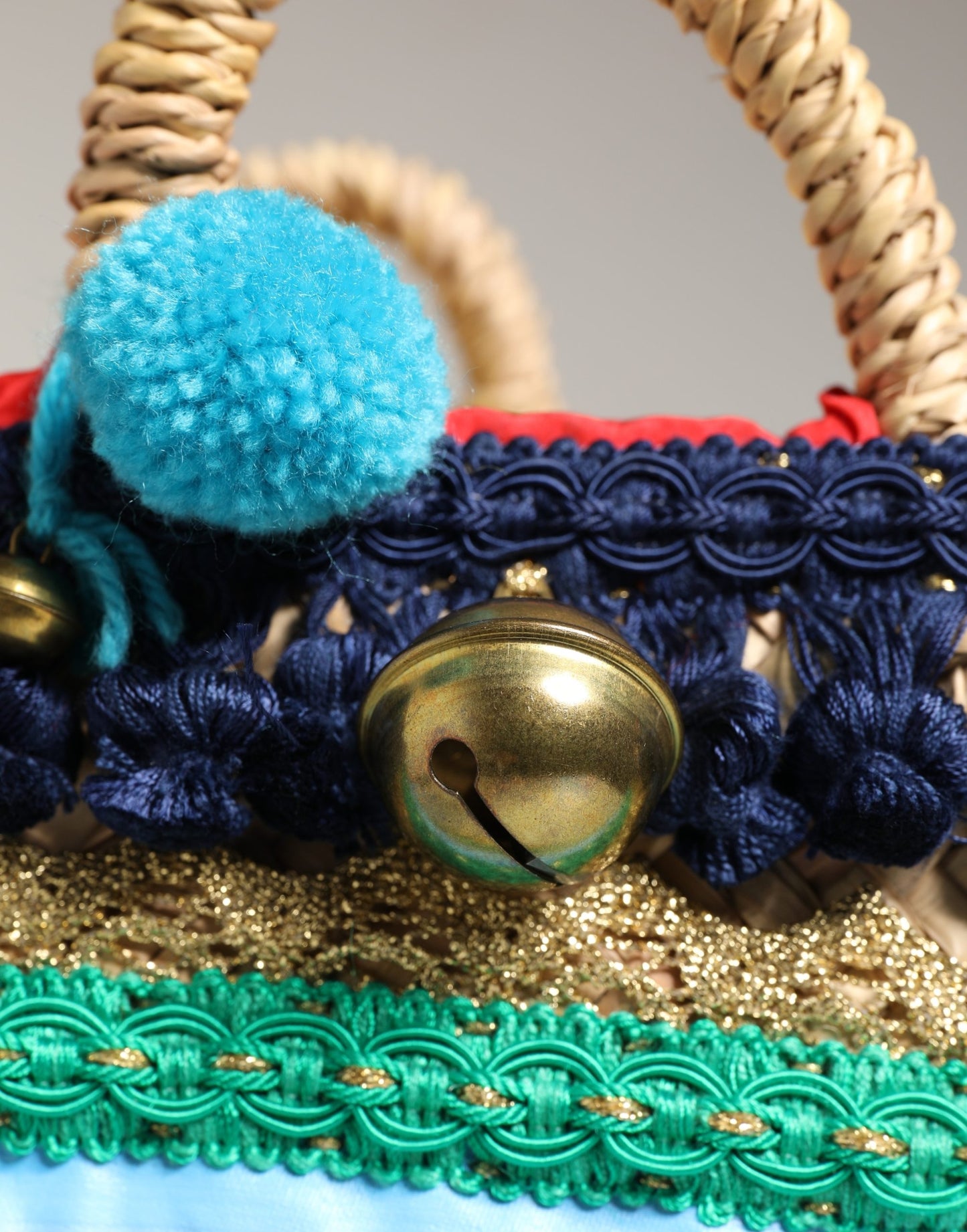 Dolce & Gabbana Multicolor Woven Straw Basket Embellished Sicily Bag