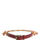 Dolce & Gabbana Red Leather Daisy Crystal Embellished Waist Belt