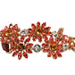 Dolce & Gabbana Red Leather Daisy Crystal Embellished Waist Belt