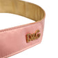 Dolce & Gabbana Pink Satin Leather Oval Metal Buckle Belt