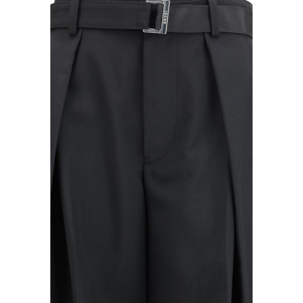 Sacai Black Polyester Casual Pants