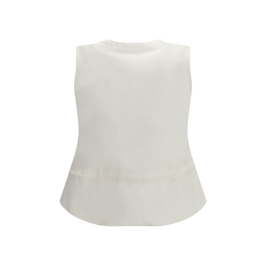 Sacai White Cotton Waistcoat