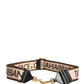 Dolce & Gabbana Beige Logo Print Gold Brass Bag Accessory Shoulder Strap