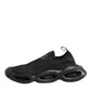 Dolce & Gabbana Black Slip On Wave Low Top Sneakers Shoes