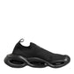 Dolce & Gabbana Black Slip On Wave Low Top Sneakers Shoes