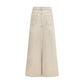 Mother Denim Beige Cotton Flared Jeans
