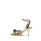 Valentino Garavani Gold Calf Leather Bos Taurus Stiletto Heel Sandals