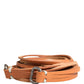 Scervino Street Brown Leather Silver Tone Buckle Waist Belt
