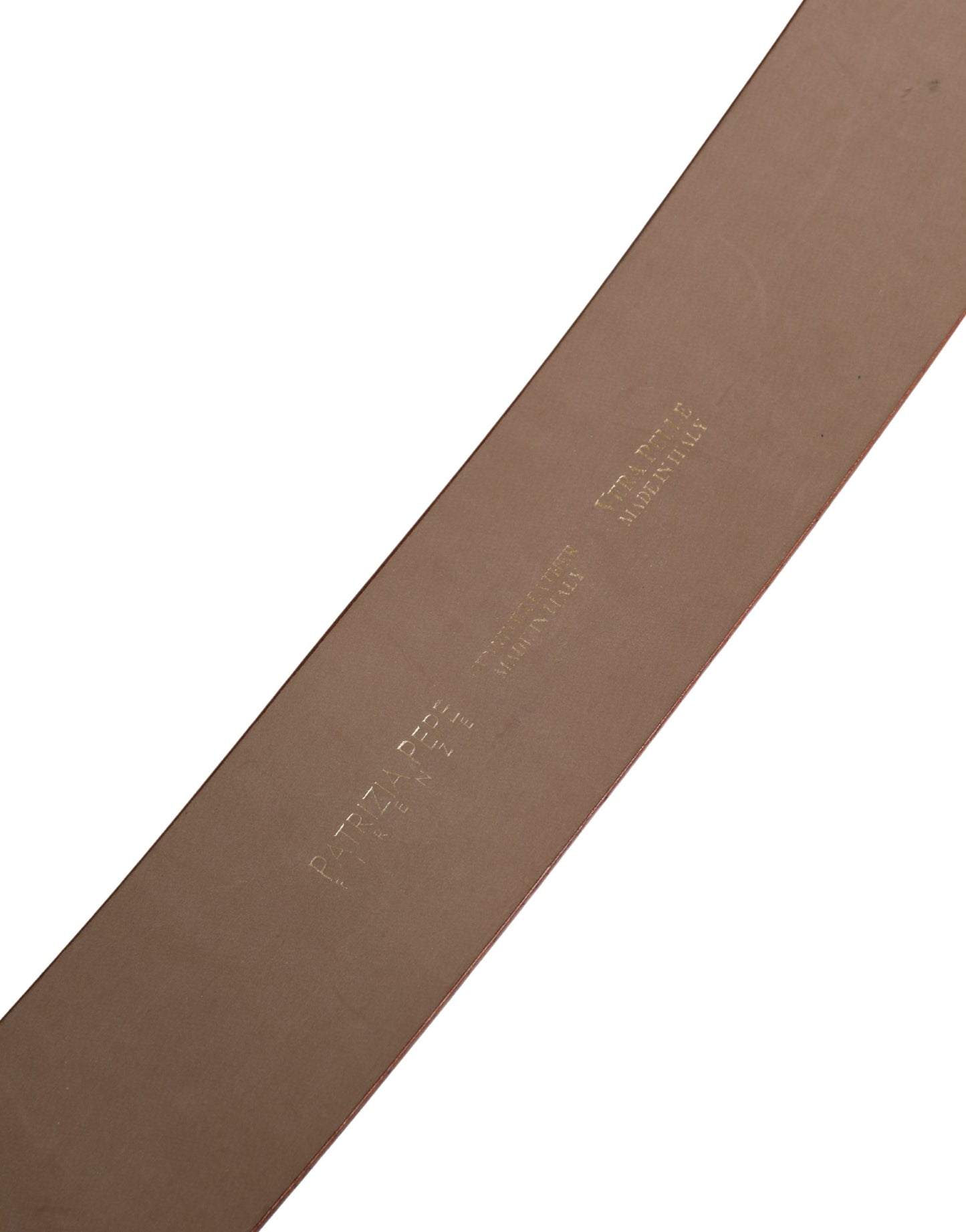 Patrizia Pepe Beige Genuine Leather Wide Waist Metal Buckle Belt