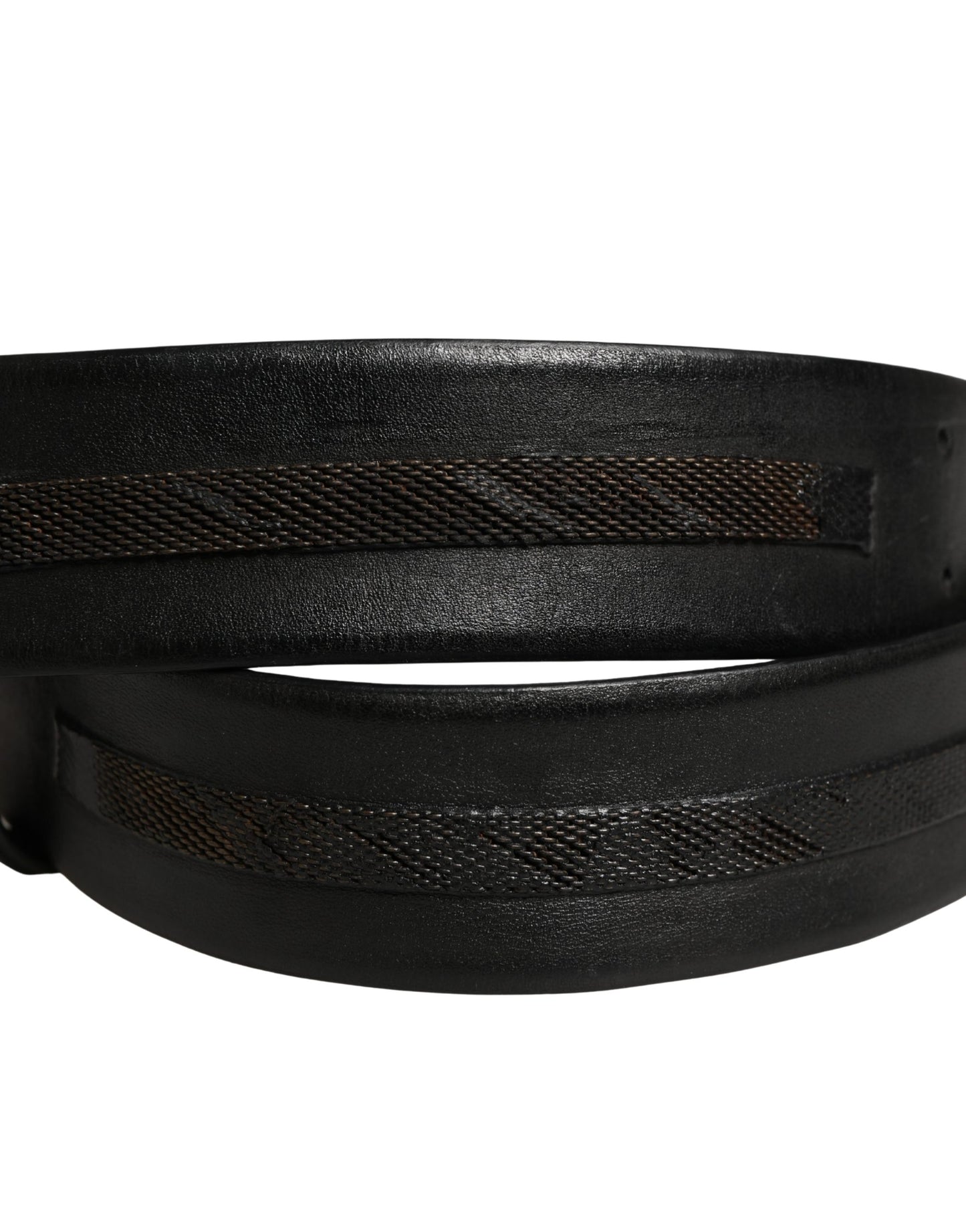 PLEIN SUD Black Leather Gold Metal Buckle Waist Women Belt