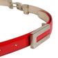 Versace Jeans Couture Red Glossy Leather Metal Buckle Belt