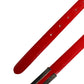 Versace Jeans Couture Red Glossy Leather Metal Buckle Belt