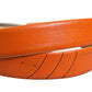 Etro Orange Genuine Leather Silver Metal Buckle Waist Belt