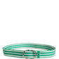 Red Valentino White Green Stripes Canvas Silver Metal Buckle Belt
