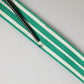 Red Valentino White Green Stripes Canvas Silver Metal Buckle Belt