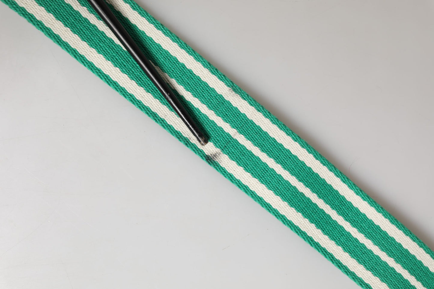 Red Valentino White Green Stripes Canvas Silver Metal Buckle Belt