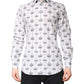 Dolce & Gabbana White GOLD Crown Cotton Dress Formal Shirt
