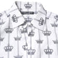 Dolce & Gabbana White GOLD Crown Cotton Dress Formal Shirt