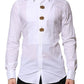 Dolce & Gabbana White GOLD Crown Cotton Dress Formal Shirt