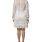 Dolce & Gabbana White Floral Lace Viscose Collared Mini Dress