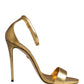 Dolce & Gabbana Gold Leather Keira High Heels Sandals Shoes