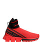 Dolce & Gabbana Red Black Sorrento Socks Sneakers Shoes