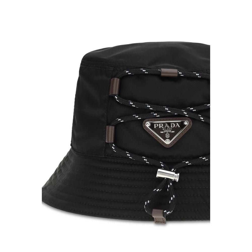 Prada Black Recycled Polyamide Bucket Hat