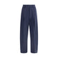 The Latest Blue Polyester Casual Pants