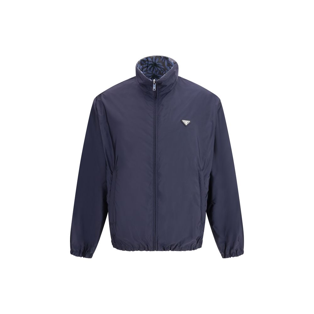 Prada Blue Recycled Polyamide Shell Jacket