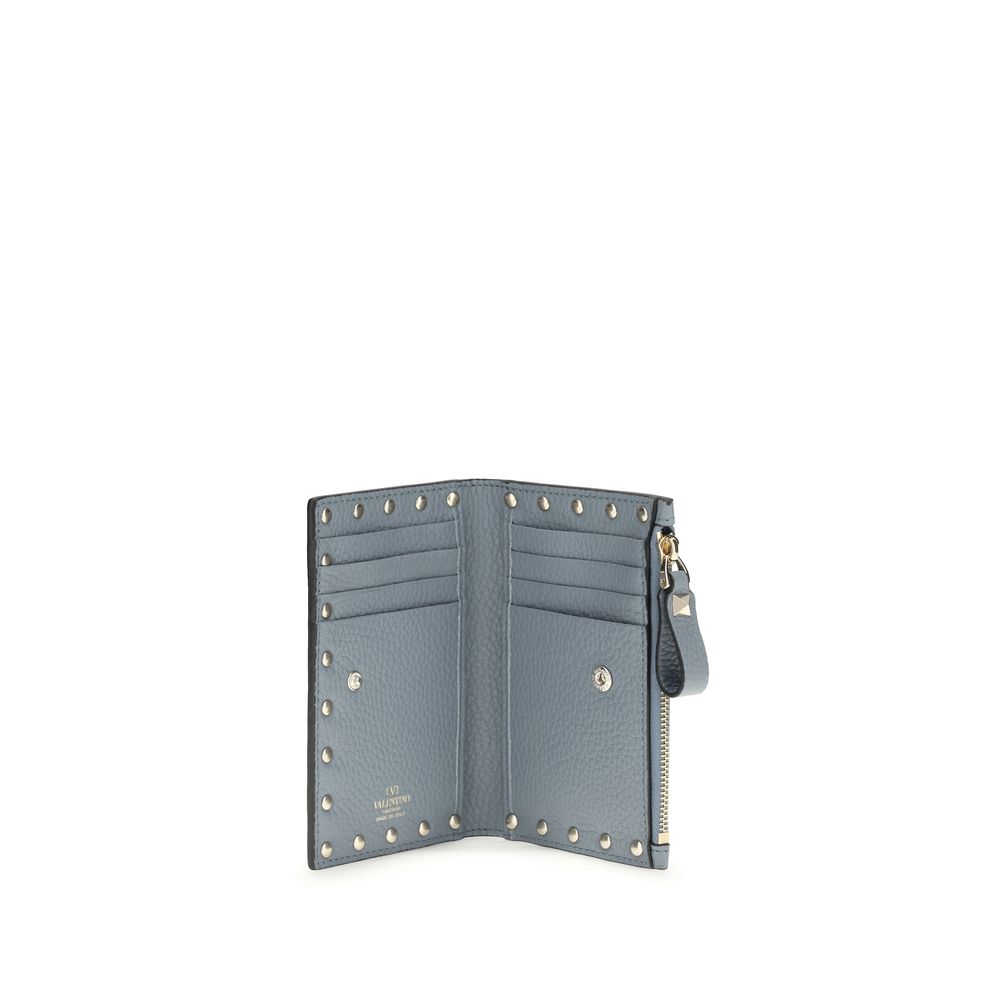 Valentino Garavani Blue Calf Leather Bos Taurus Wallet