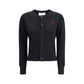 Ami Paris Black Merino Wool Cardigan