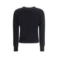 Ami Paris Black Merino Wool Cardigan