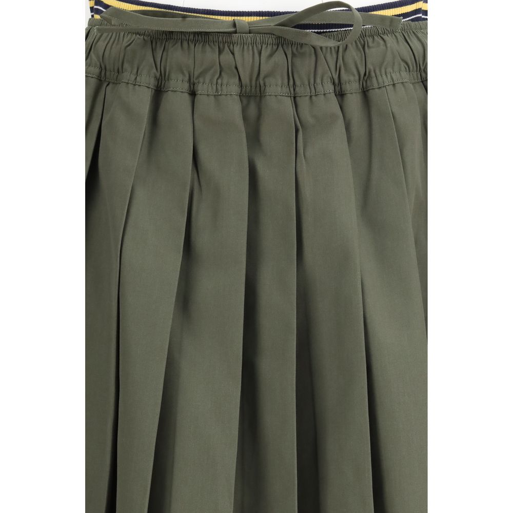 Prada Bicolor Polyester Midi Skirt