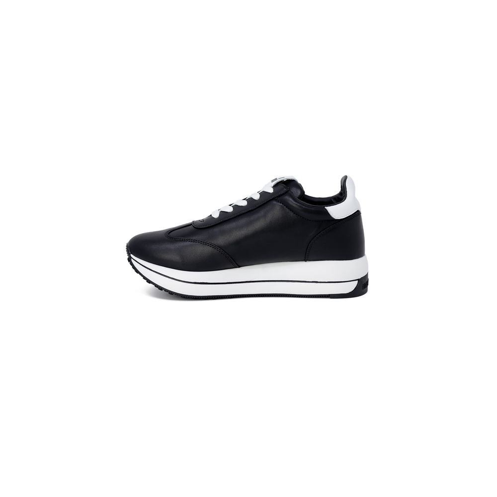 Love Moschino Black Leather Low Top Sneakers