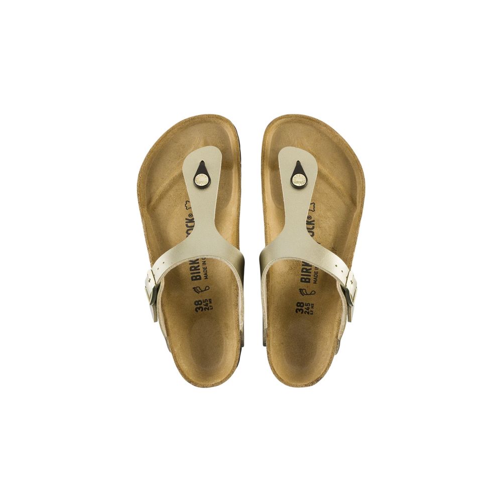 Birkenstock Gold Synthetic Flat Sandals