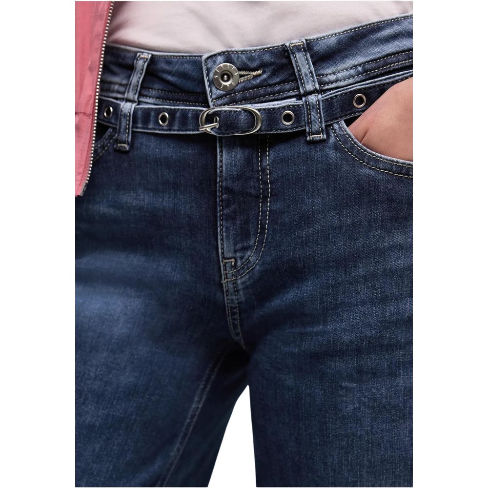 Street One Blue Cotton Relaxed Fit Jeans