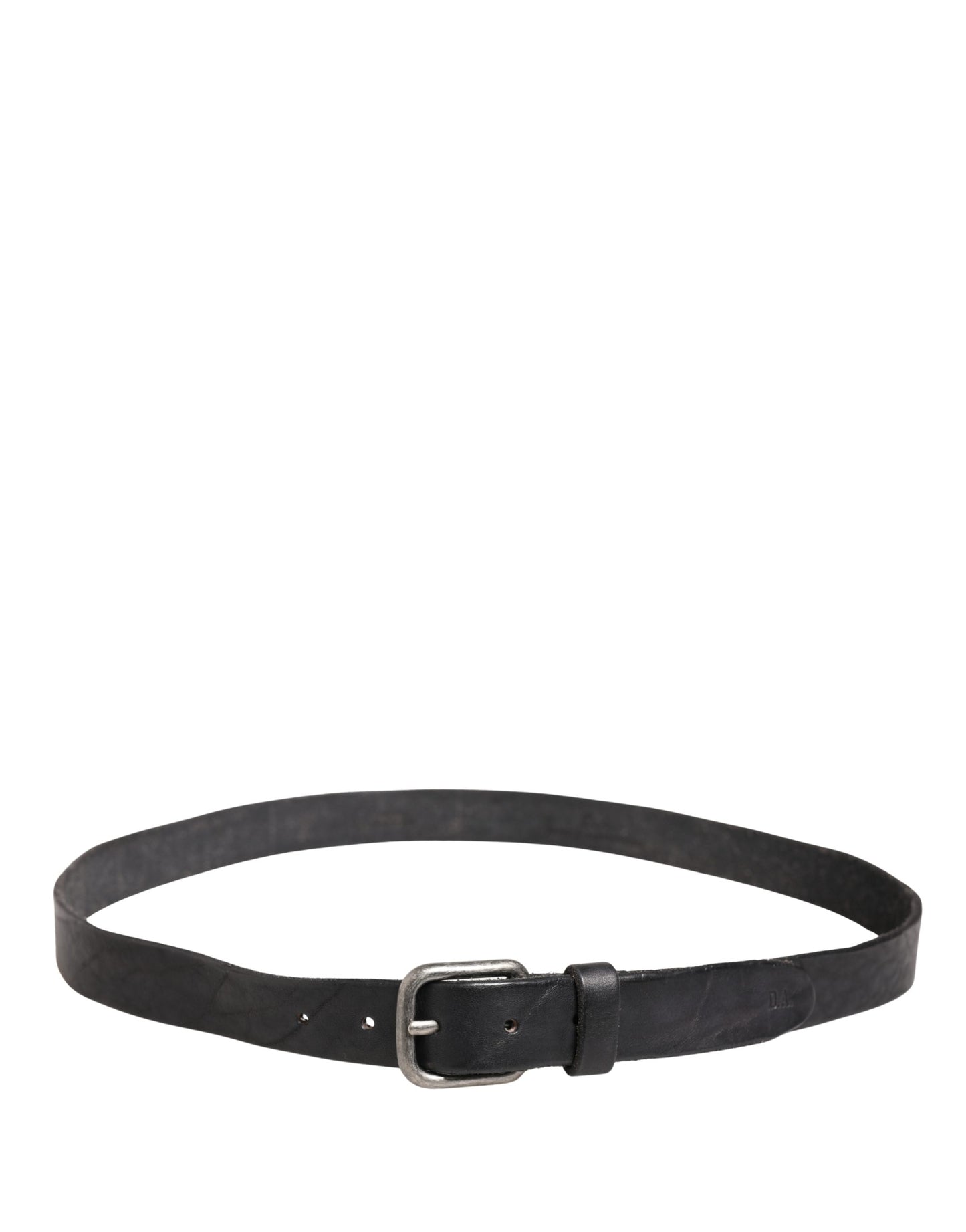 Daniele Alessandrini Men Black Leather Metal Buckle Belt