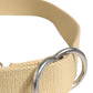 GF Ferre Men Beige Canvas Silver Metal Buckle Cintura Belt