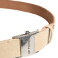 GF Ferre Men Beige Canvas Silver Metal Buckle Cintura Belt