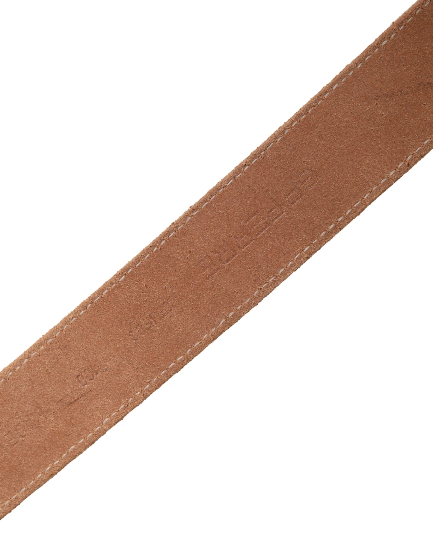 GF Ferre Men Beige Canvas Silver Metal Buckle Cintura Belt