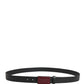 Dolce & Gabbana Men Black Calf Leather Logo Metal Buckle Belt