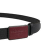 Dolce & Gabbana Men Black Calf Leather Logo Metal Buckle Belt