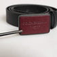 Dolce & Gabbana Men Black Calf Leather Logo Metal Buckle Belt