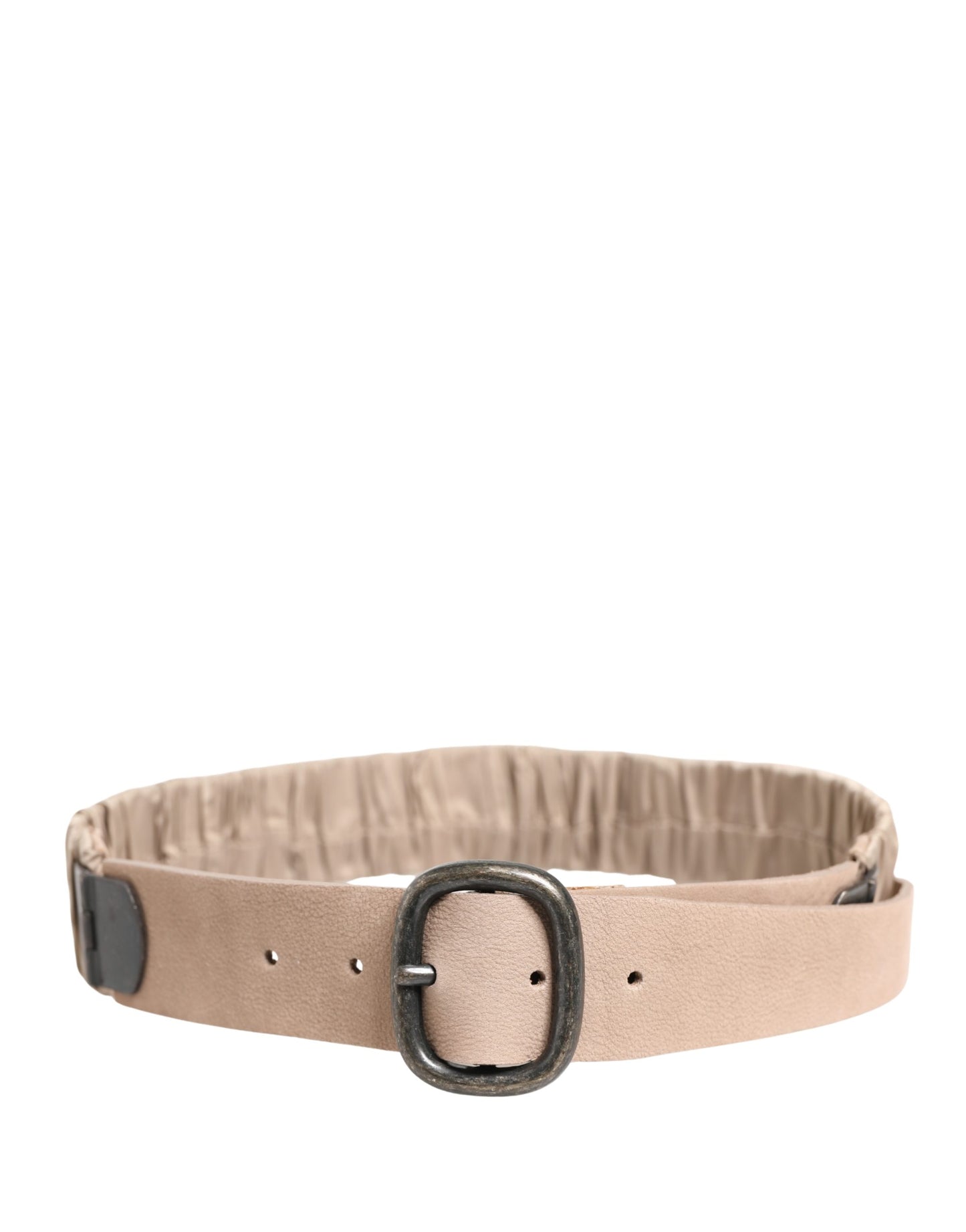GF Ferre Women Beige Polyester Silver Metal Buckle Waist Belt