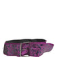 GF Ferre Women Purple Sequined Silver Metal Buckle Belt