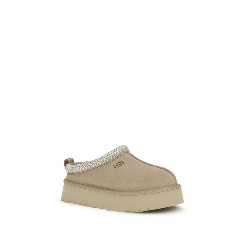 UGG Beige Calf Leather Bos Taurus Mules