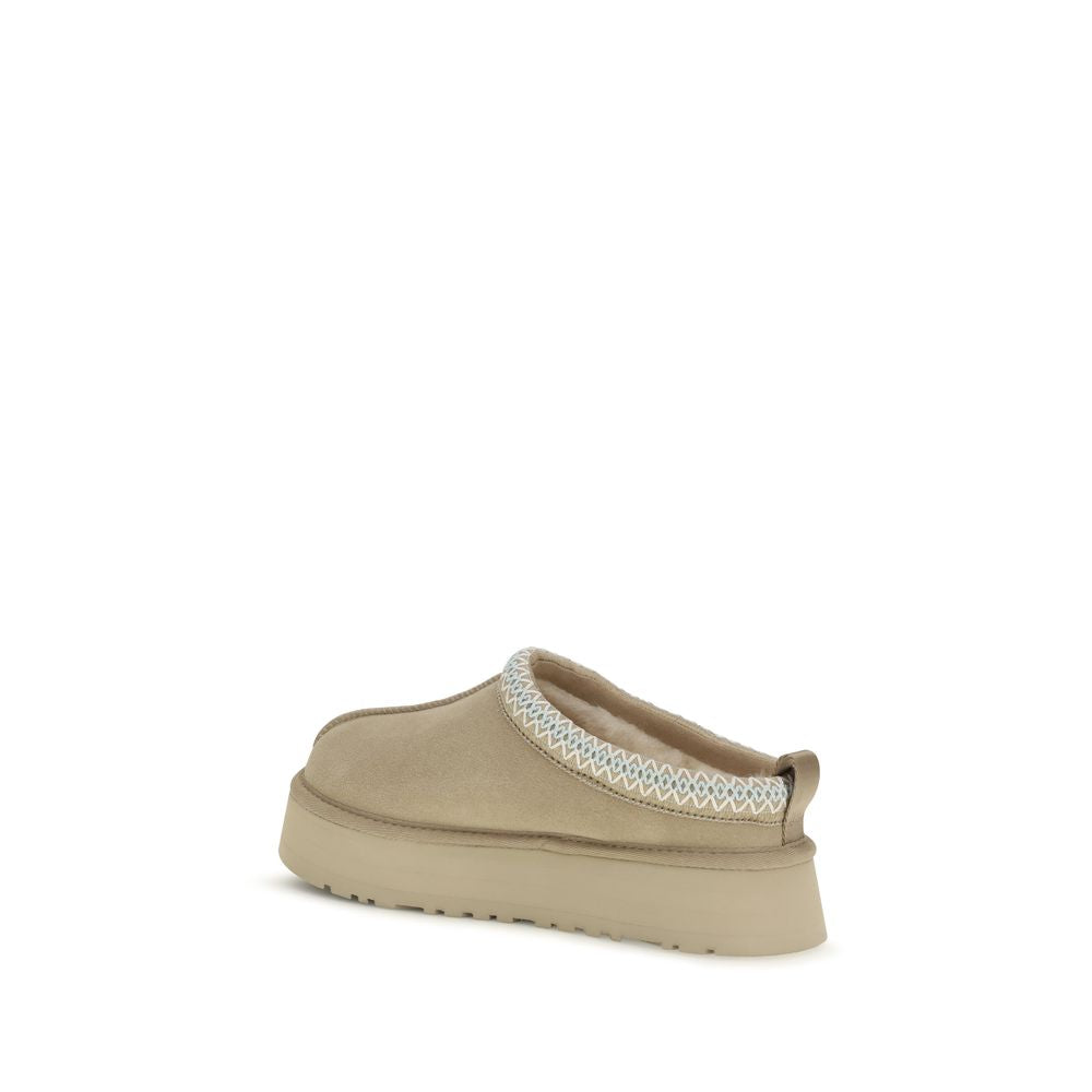 UGG Beige Calf Leather Bos Taurus Mules