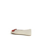Ferragamo White Calf Leather Bos Taurus Ballet Flats