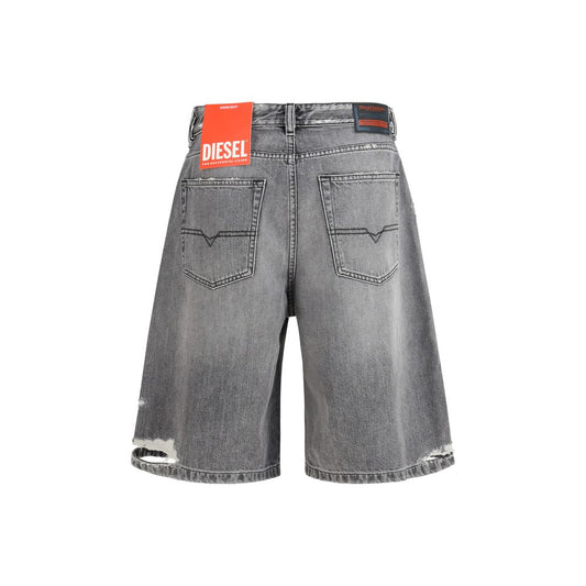 Diesel Gray Cotton Bermuda Shorts